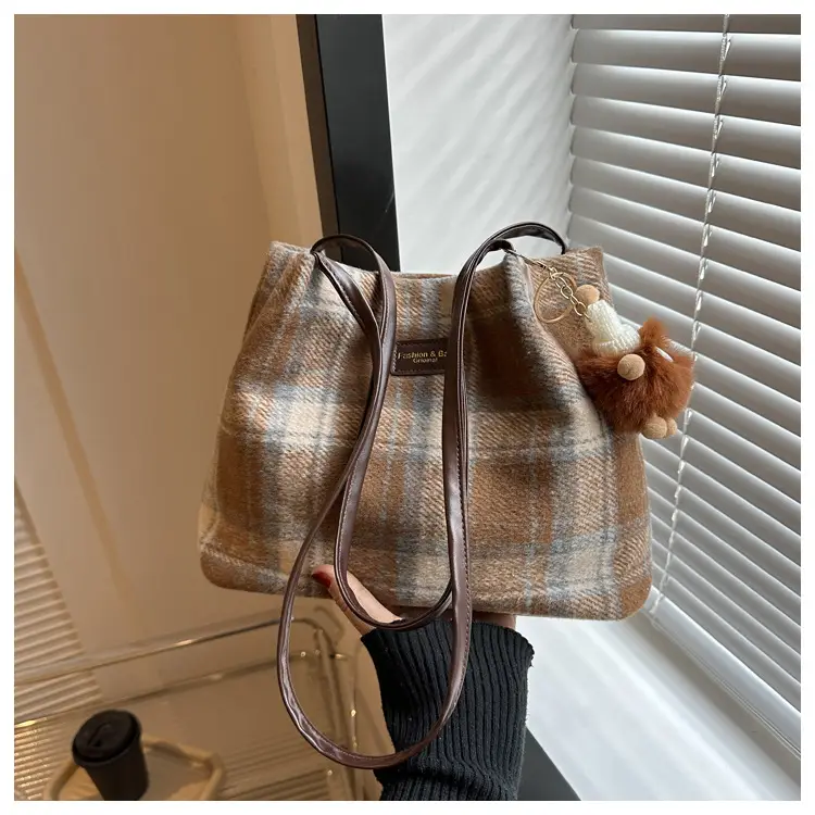 Korean Plaid Shoulder Bag Women Winter 2023 — feature 23