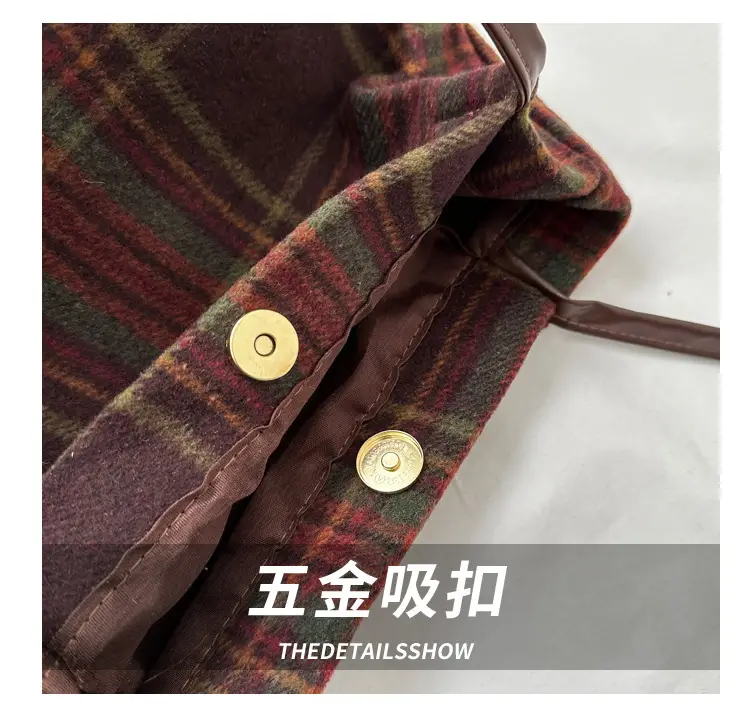 Korean Plaid Shoulder Bag Women Winter 2023 — feature 3
