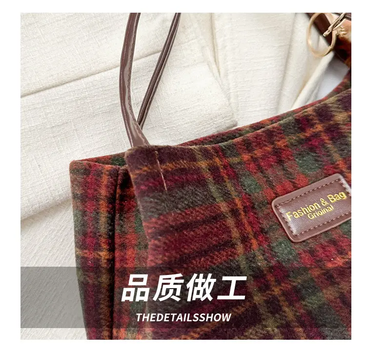Korean Plaid Shoulder Bag Women Winter 2023 — feature 4