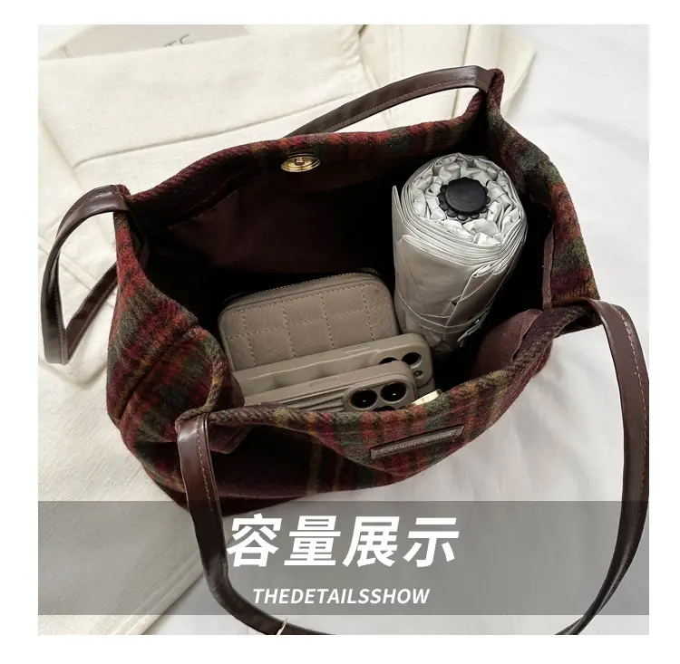 Korean Plaid Shoulder Bag Women Winter 2023 — feature 6
