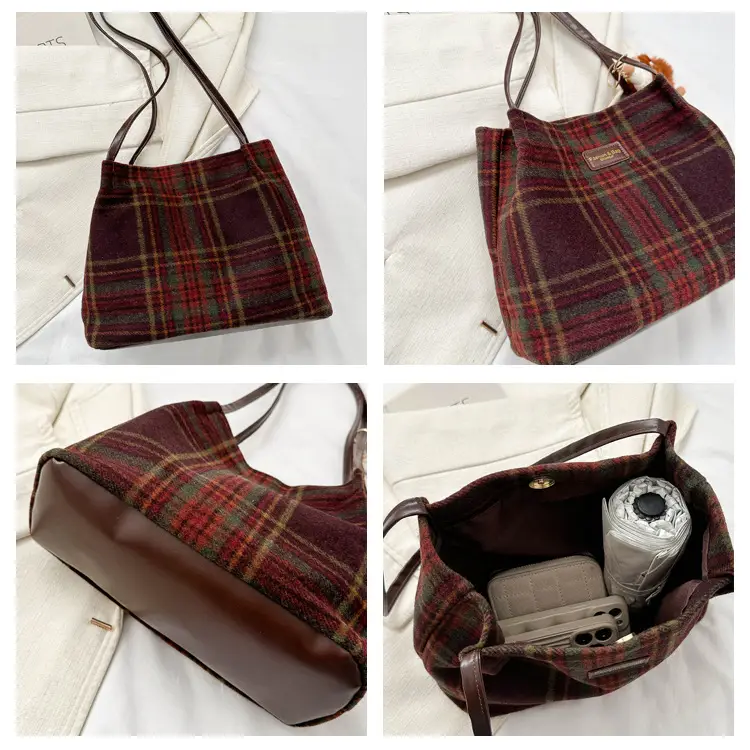 Korean Plaid Shoulder Bag Women Winter 2023 — feature 7
