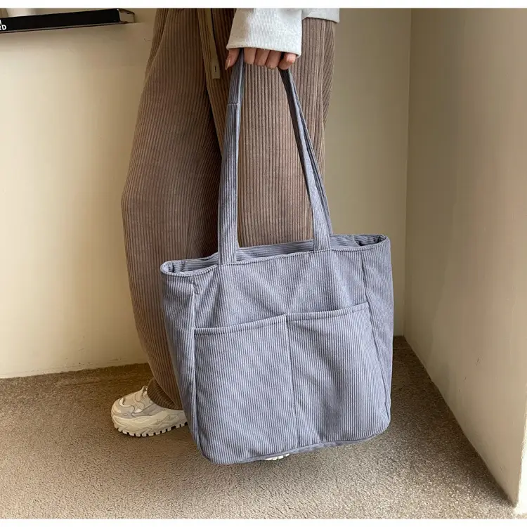 Autumn Winter Canvas Shoulder Bag Black Large Capacity — feature 20