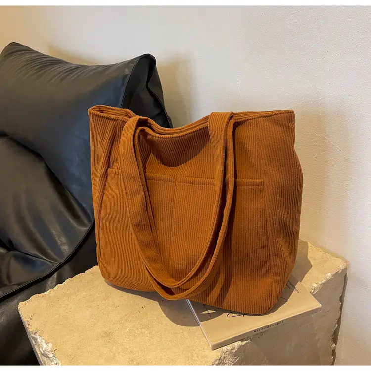 Autumn Winter Canvas Shoulder Bag Black Large Capacity — feature 25
