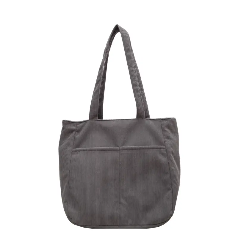 Autumn Winter Canvas Shoulder Bag Black Large Capacity - Image 3