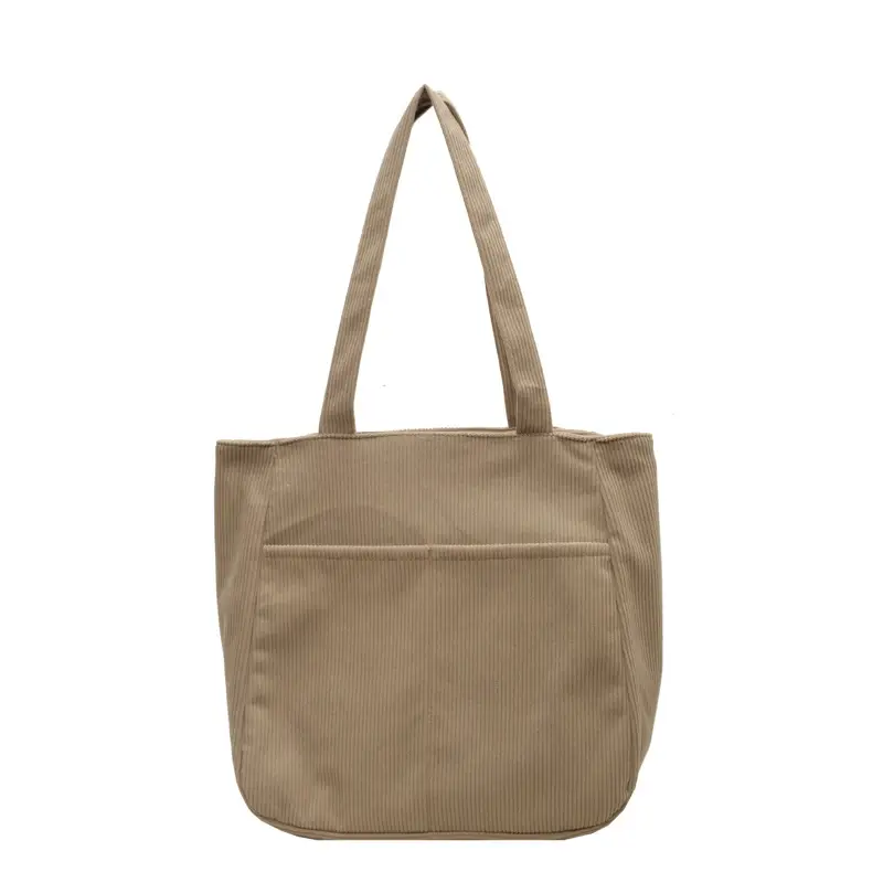 Autumn Winter Canvas Shoulder Bag Black Large Capacity - Image 5