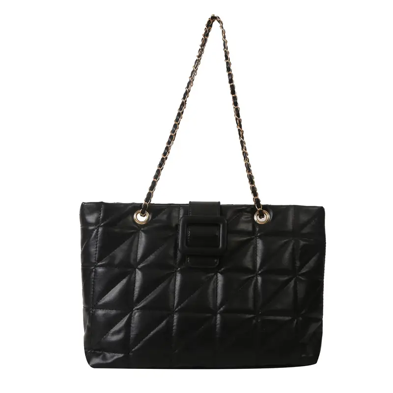 Black Rhombus Chain Shoulder Bag for Women - Image 9