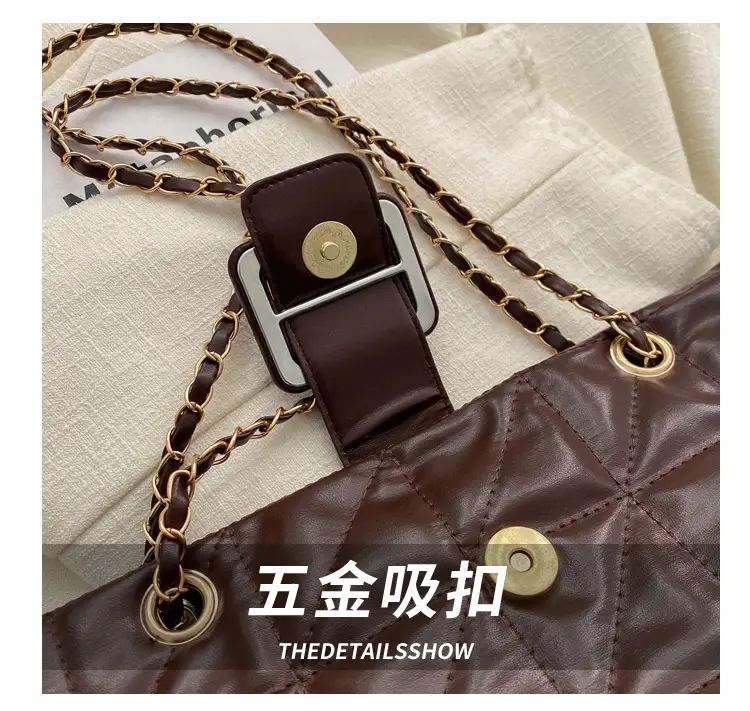 Black Rhombus Chain Shoulder Bag for Women — feature 3