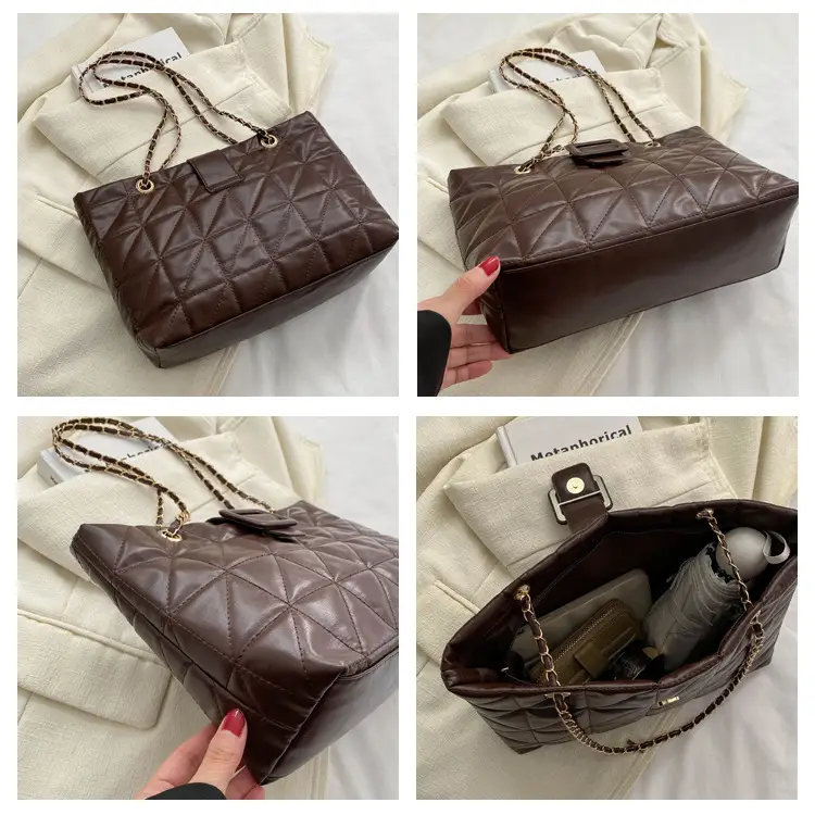 Black Rhombus Chain Shoulder Bag for Women — feature 7