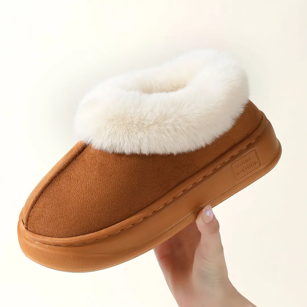 Slippers kid women's winter thick-soled indoor thick-soled home fleece-lined confinement cotton-padded shoes women's outer wear autumn and winter - Image 6