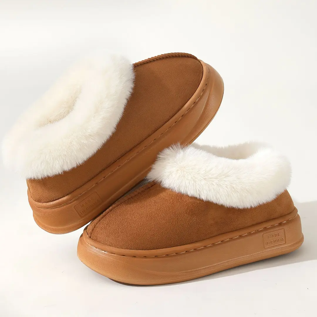 Slippers kid women's winter thick-soled indoor thick-soled home fleece-lined confinement cotton-padded shoes women's outer wear autumn and winter - Image 7