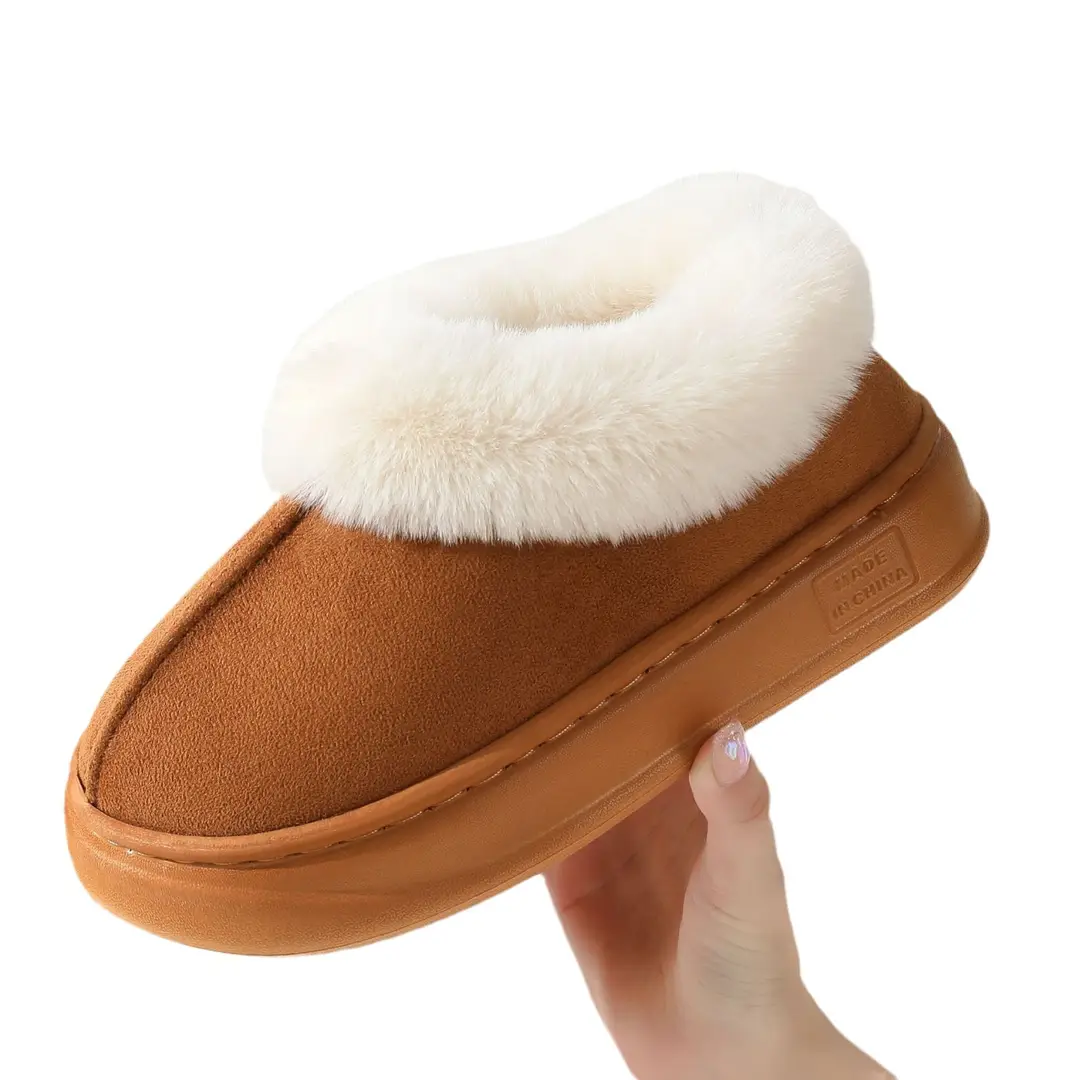 Slippers kid women's winter thick-soled indoor thick-soled home fleece-lined confinement cotton-padded shoes women's outer wear autumn and winter - Image 9