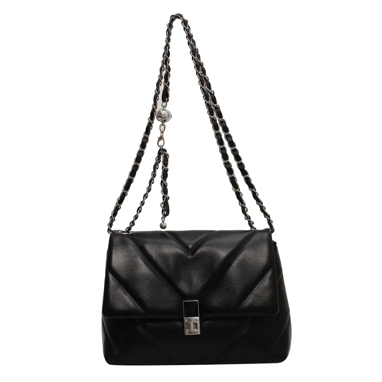Lingge Chain Women's White Crossbody Bag 2023