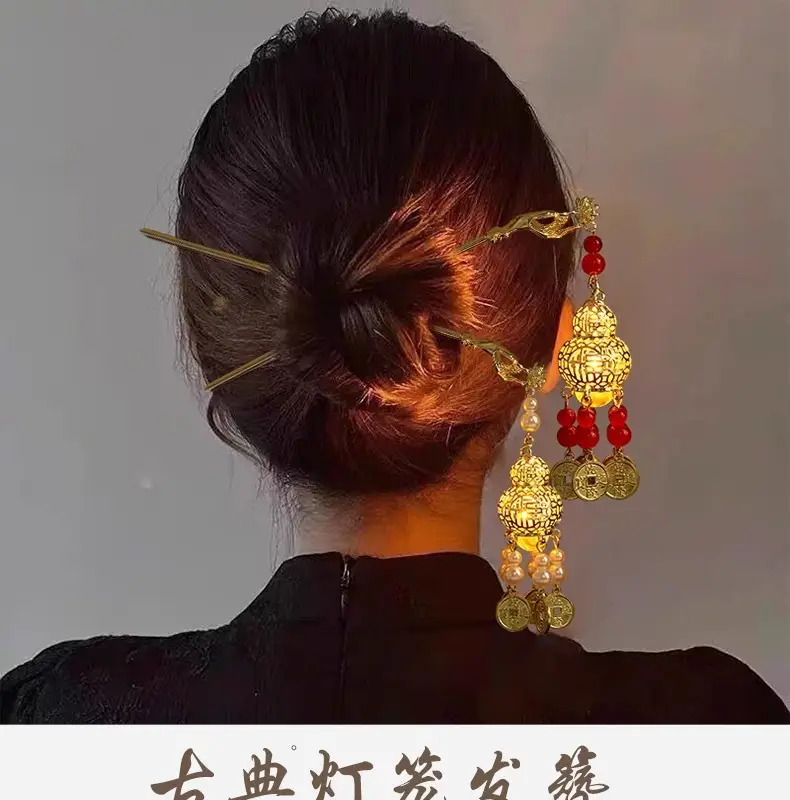 Luminous Lantern Hairpin with Pearl Tassels — feature 3