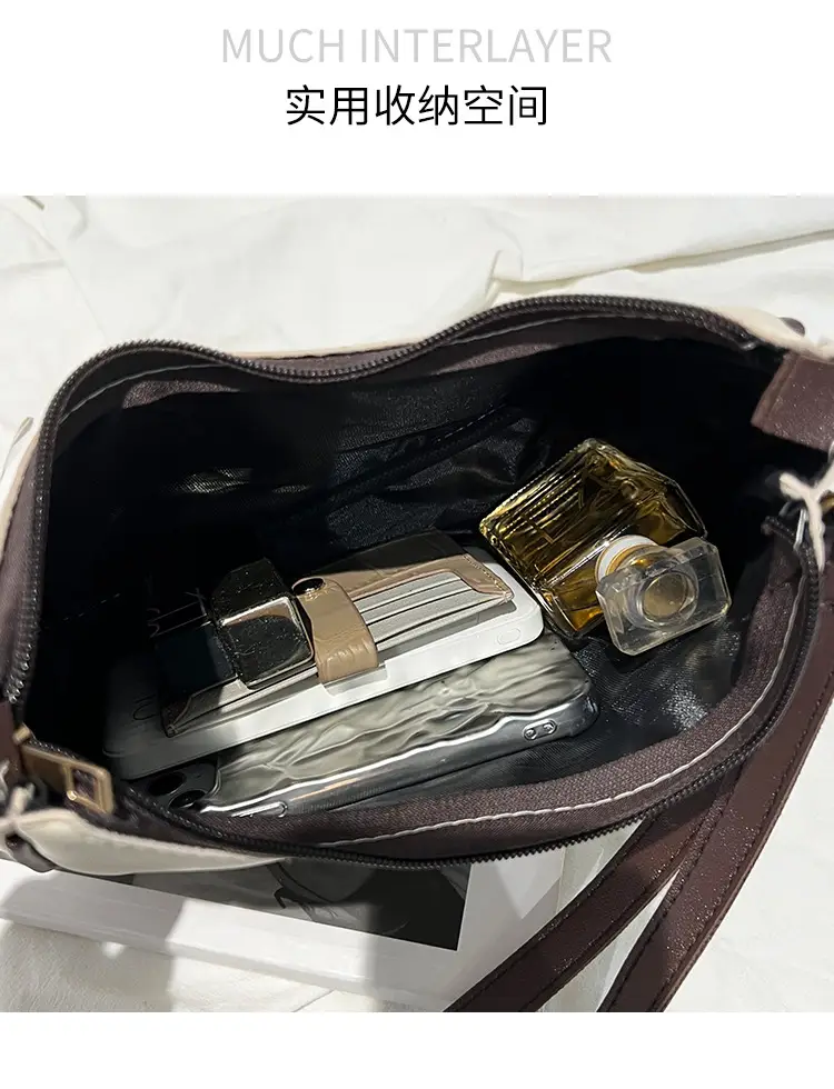 Women's Cream Contrasting Shoulder Bag 2023 — feature 5