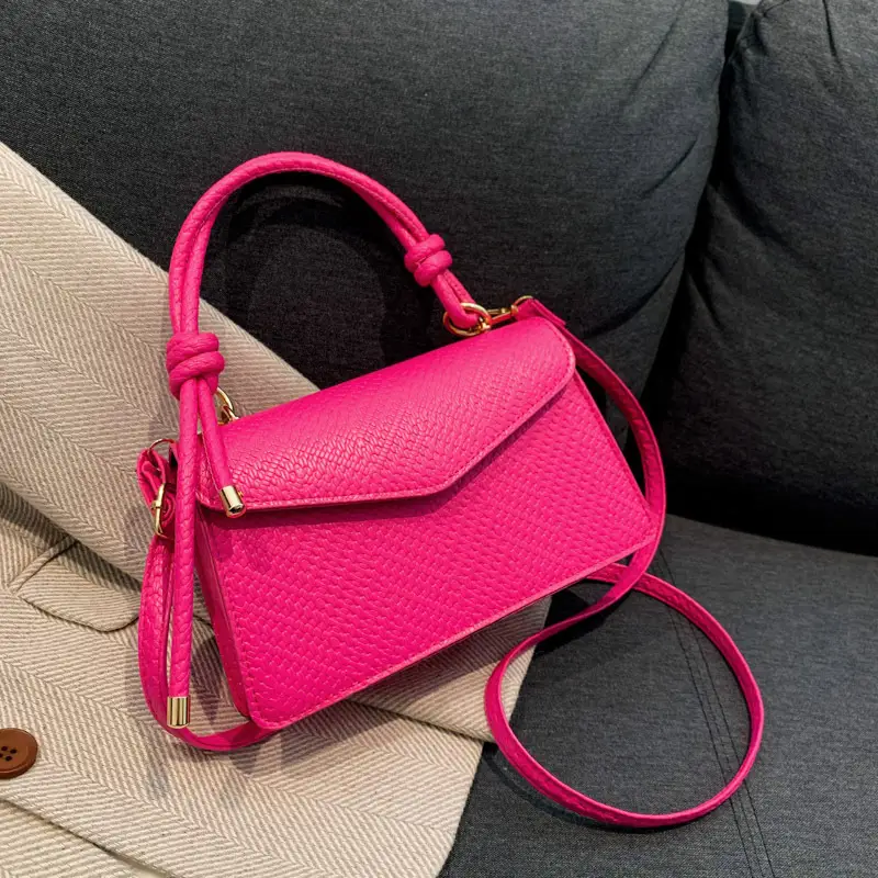 Black Textured Shoulder Bag for Women 2023 - Image 3