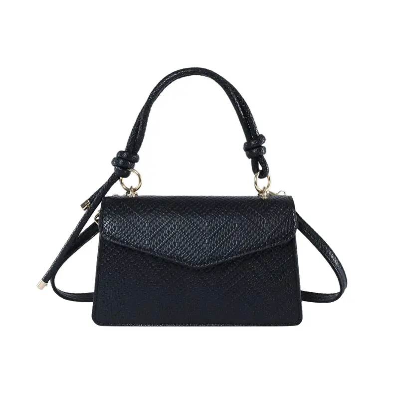 Black Textured Shoulder Bag for Women 2023 - Image 6