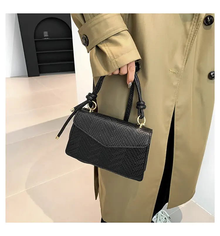 Black Textured Shoulder Bag for Women 2023 — feature 13