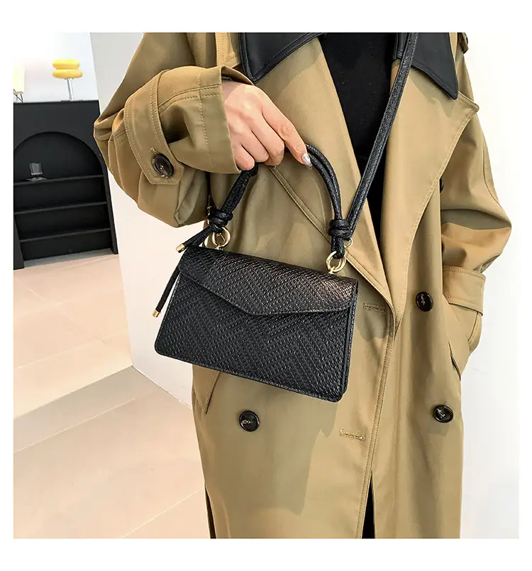 Black Textured Shoulder Bag for Women 2023 — feature 14