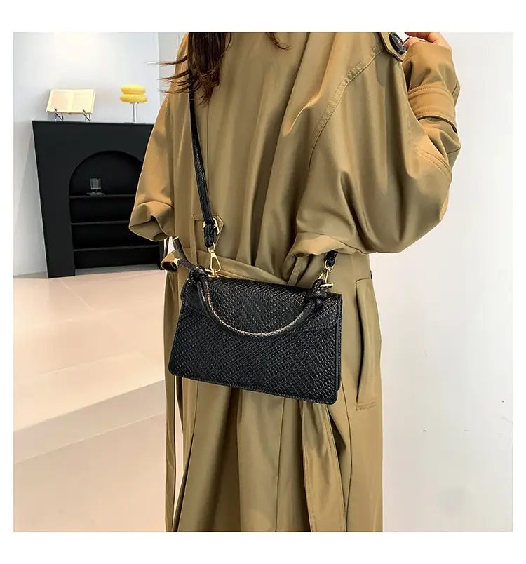 Black Textured Shoulder Bag for Women 2023 — feature 15
