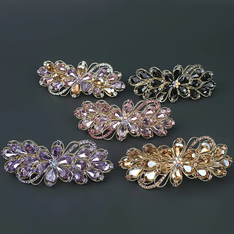 8cm Gold Floral Hairpin Clip for Women - Image 8