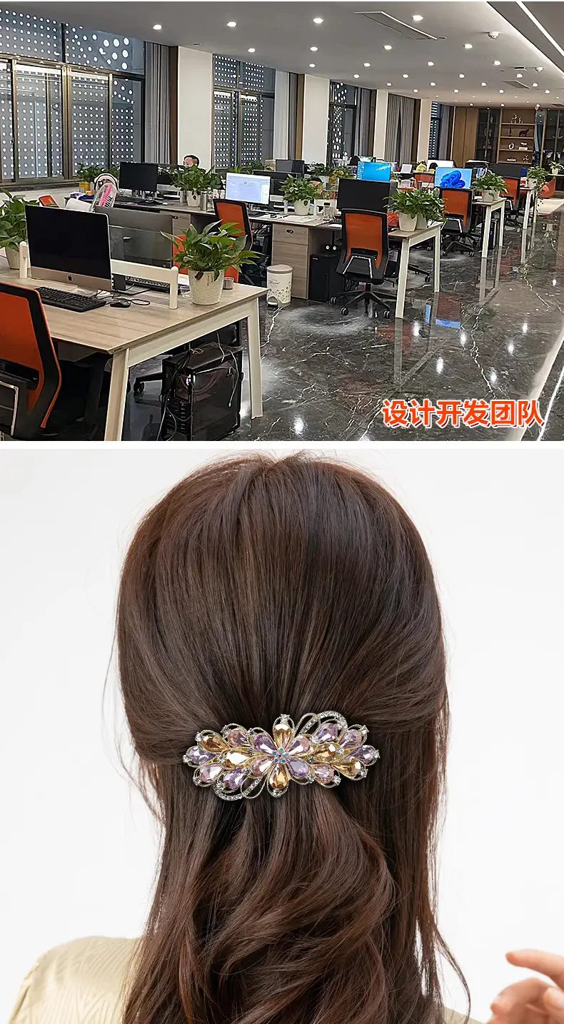 8cm Gold Floral Hairpin Clip for Women — feature 3