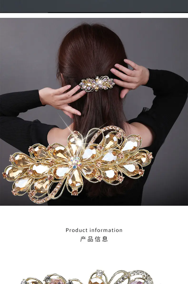 8cm Gold Floral Hairpin Clip for Women — feature 7