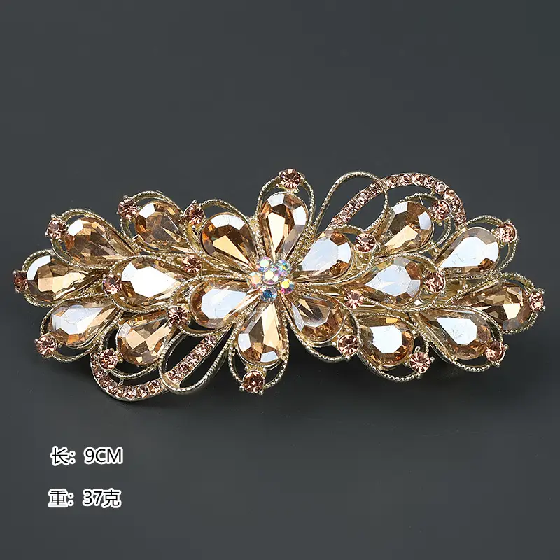 8cm Gold Floral Hairpin Clip for Women - Image 4