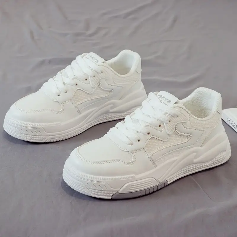 Foreign Trade Women's Shoes, Spring Thick-Soled Casual White Sneakers, Women's Outdoor Casual Dad Shoes, Flat-Soled Lightweight Sports Sneakers - Image 4