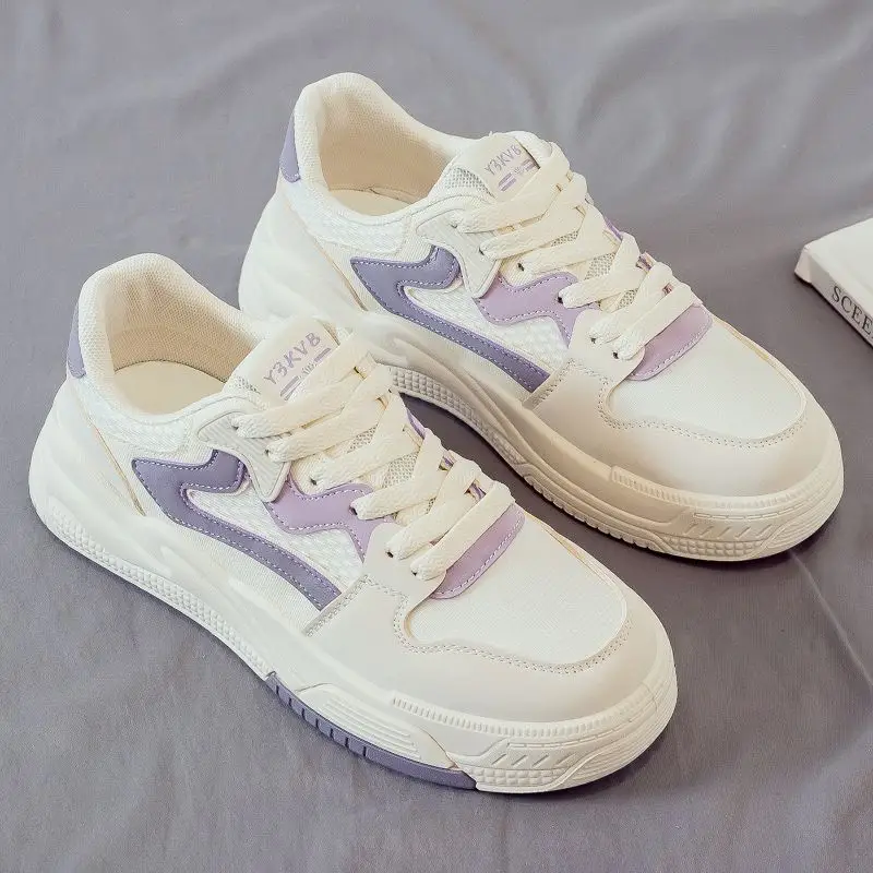 Foreign Trade Women's Shoes, Spring Thick-Soled Casual White Sneakers, Women's Outdoor Casual Dad Shoes, Flat-Soled Lightweight Sports Sneakers - Image 5