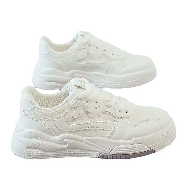 Foreign Trade Women's Shoes, Spring Thick-Soled Casual White Sneakers, Women's Outdoor Casual Dad Shoes, Flat-Soled Lightweight Sports Sneakers - Image 6