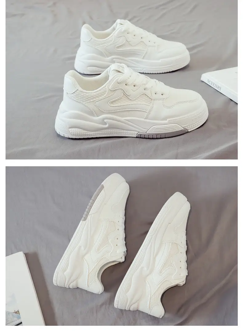 Foreign Trade Women's Shoes, Spring Thick-Soled Casual White Sneakers, Women's Outdoor Casual Dad Shoes, Flat-Soled Lightweight Sports Sneakers — feature 24