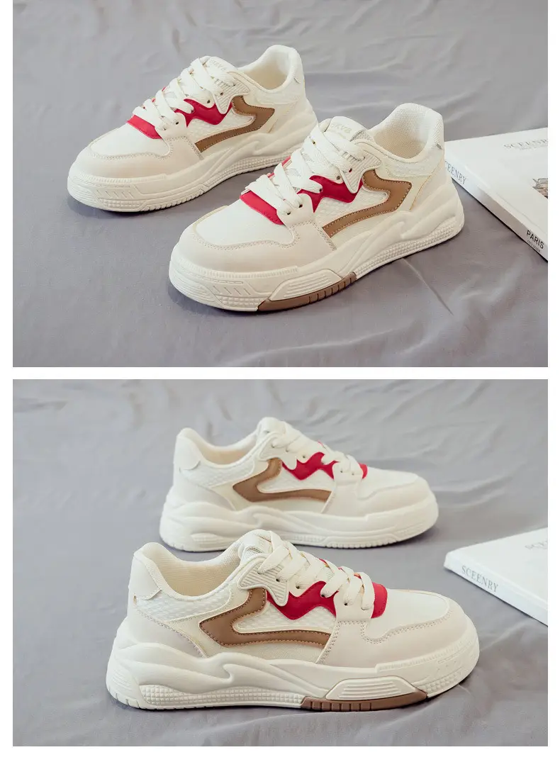 Foreign Trade Women's Shoes, Spring Thick-Soled Casual White Sneakers, Women's Outdoor Casual Dad Shoes, Flat-Soled Lightweight Sports Sneakers — feature 25