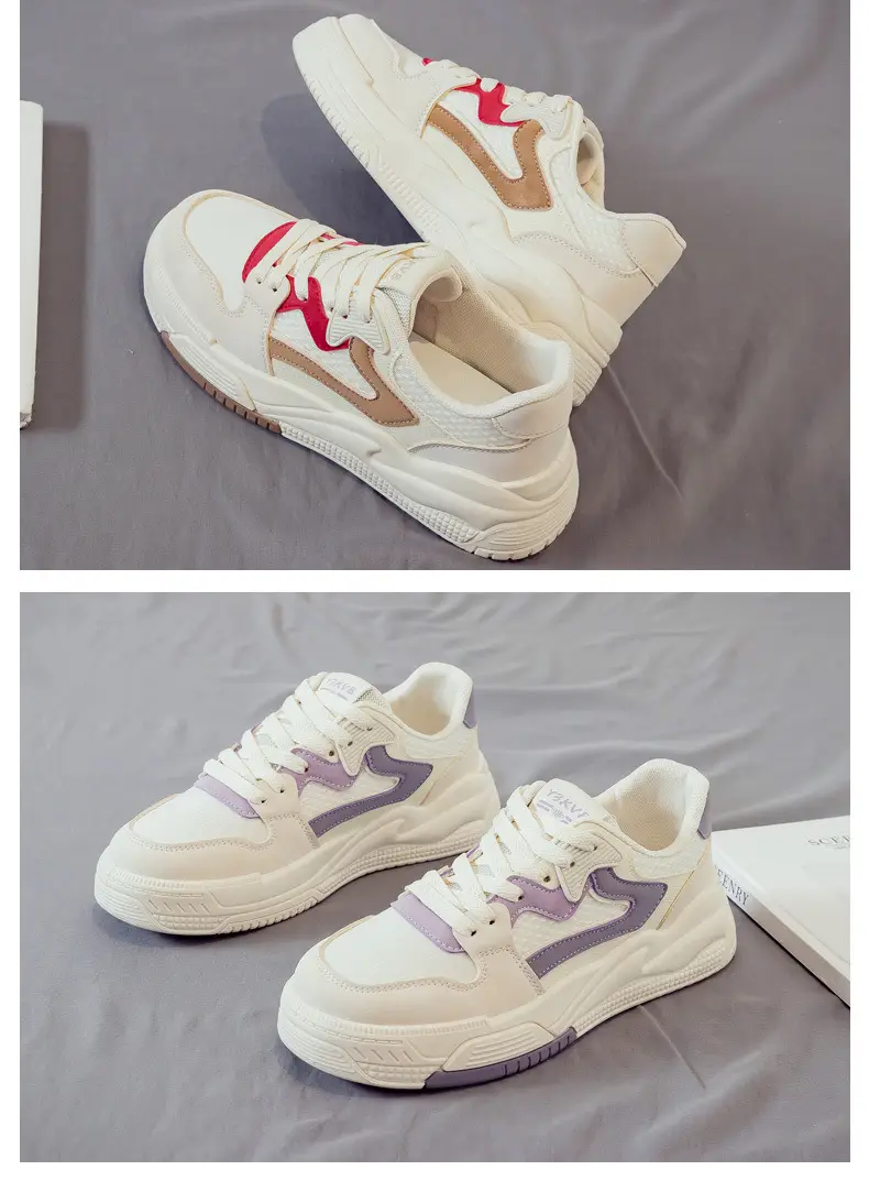 Foreign Trade Women's Shoes, Spring Thick-Soled Casual White Sneakers, Women's Outdoor Casual Dad Shoes, Flat-Soled Lightweight Sports Sneakers — feature 26