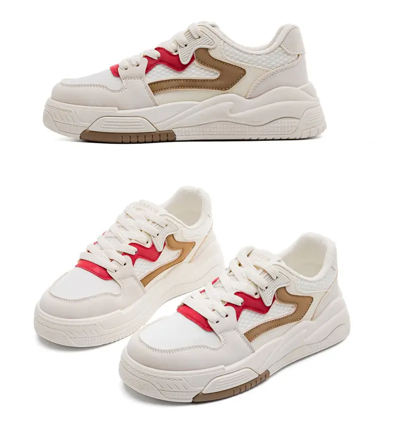Foreign Trade Women's Shoes, Spring Thick-Soled Casual White Sneakers, Women's Outdoor Casual Dad Shoes, Flat-Soled Lightweight Sports Sneakers — feature 38