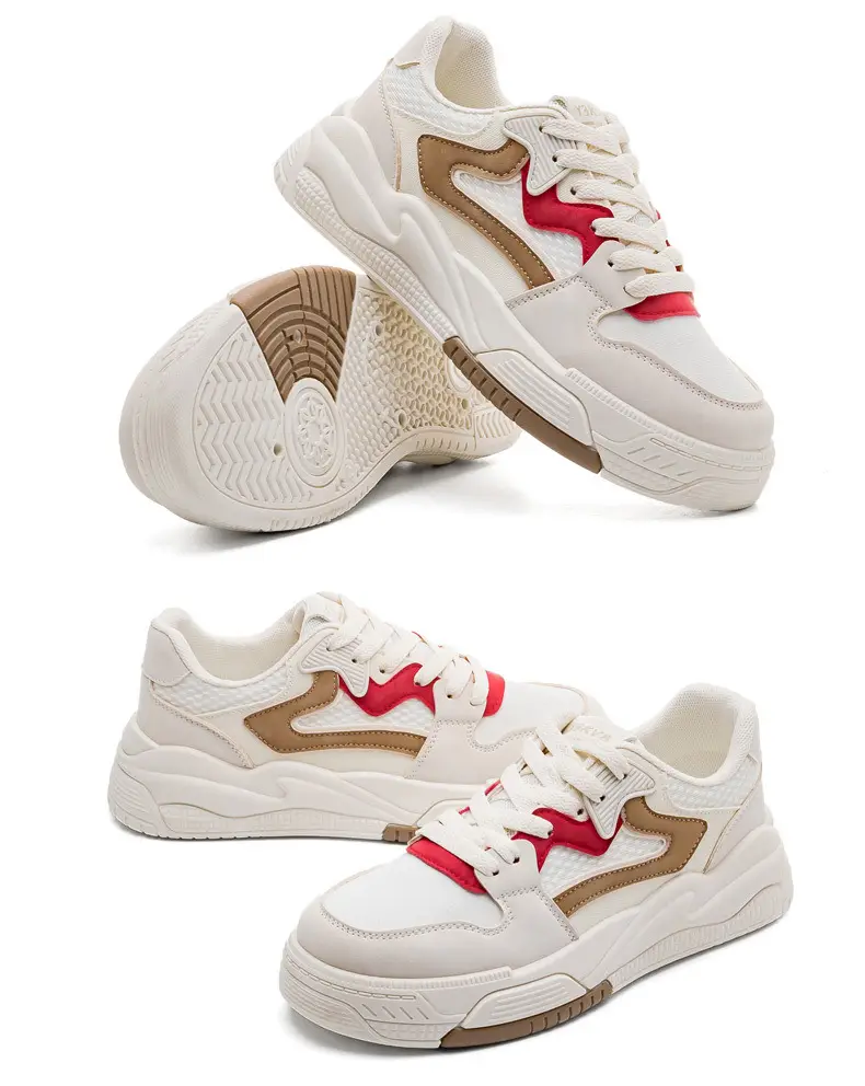 Foreign Trade Women's Shoes, Spring Thick-Soled Casual White Sneakers, Women's Outdoor Casual Dad Shoes, Flat-Soled Lightweight Sports Sneakers — feature 39