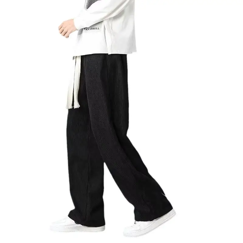 Men's Fleece Casual Pants Grey Solid Color - Image 11