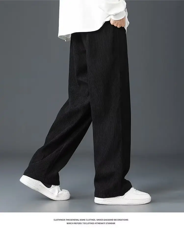 Men's Fleece Casual Pants Grey Solid Color — feature 16