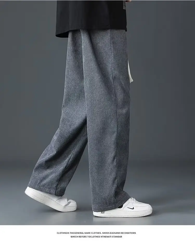 Men's Fleece Casual Pants Grey Solid Color — feature 20