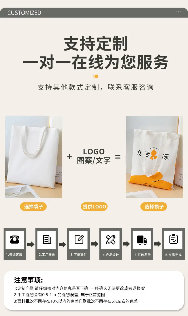 Black Canvas Tote Bag with Logo Print Multi Color — feature 13