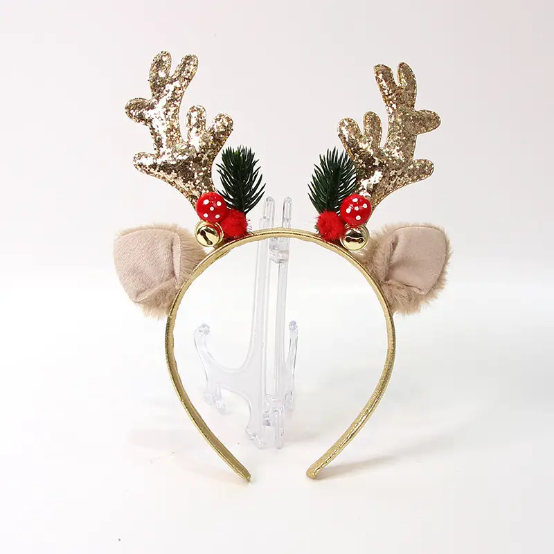 Red Deer Antlers Headband for Kids Adults Christmas Decor - Image 15