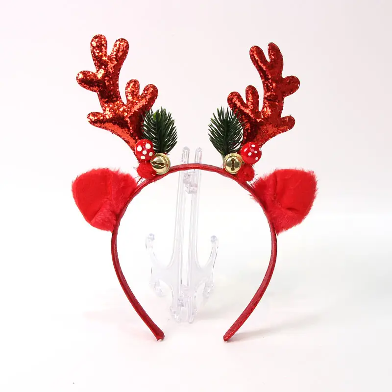 Red Deer Antlers Headband for Kids Adults Christmas Decor - Image 16