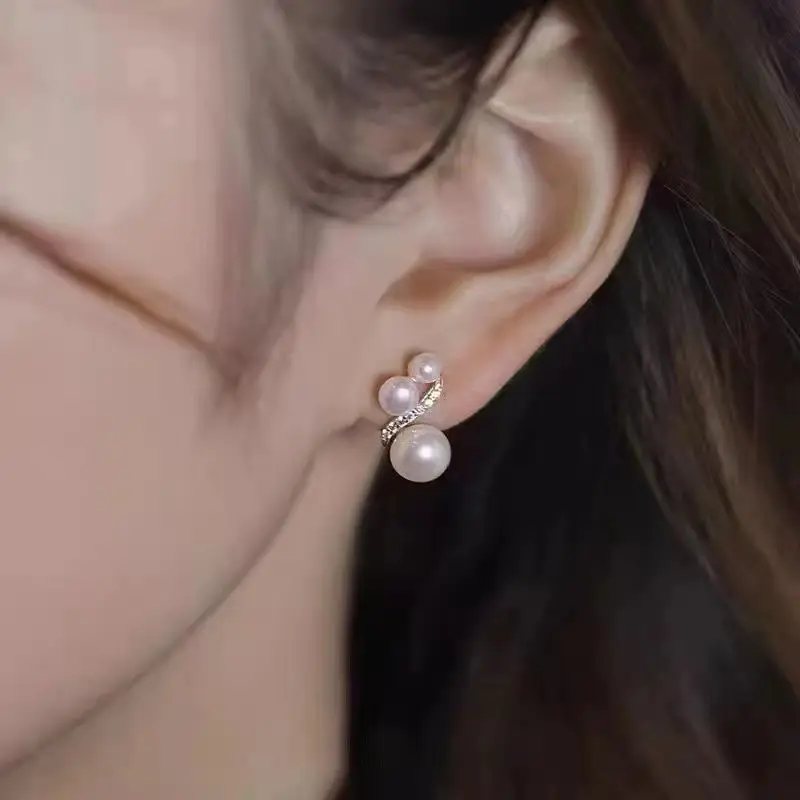 S925 Silver Pearl Star Earrings for Women - Image 4