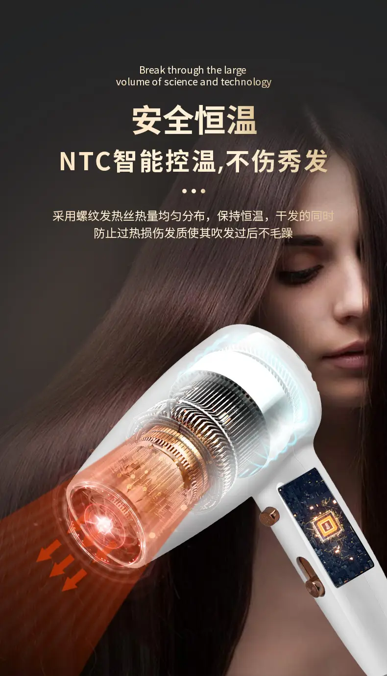 Wall-Mounted Hair Dryer with Noise Reduction & Strong Wind — feature 11