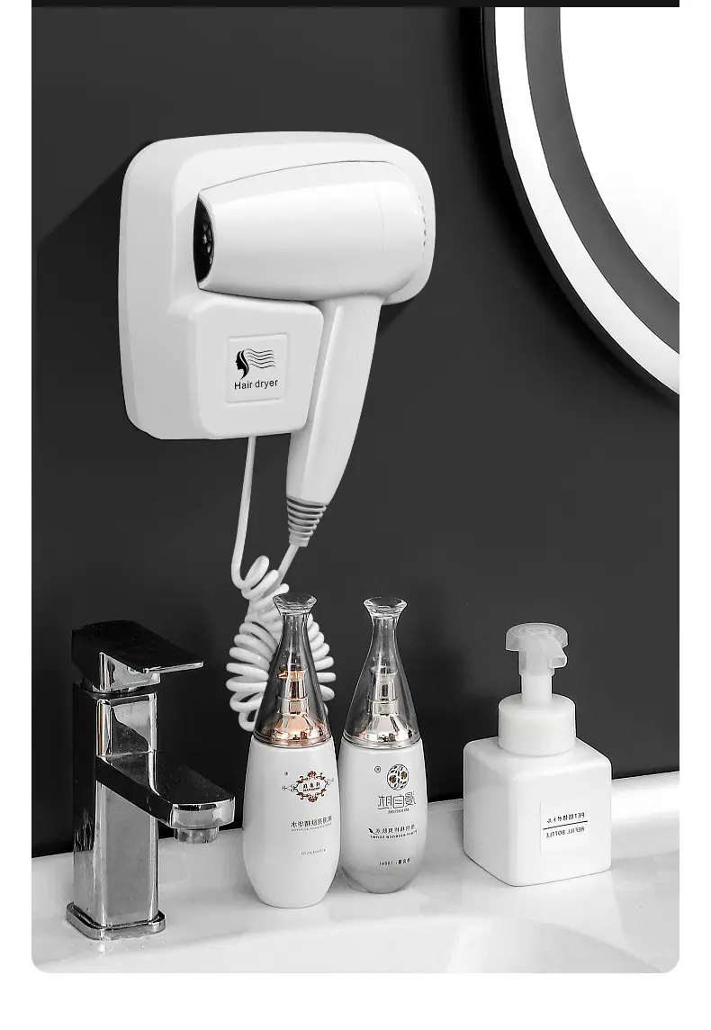 Wall-Mounted Hair Dryer with Noise Reduction & Strong Wind — feature 13