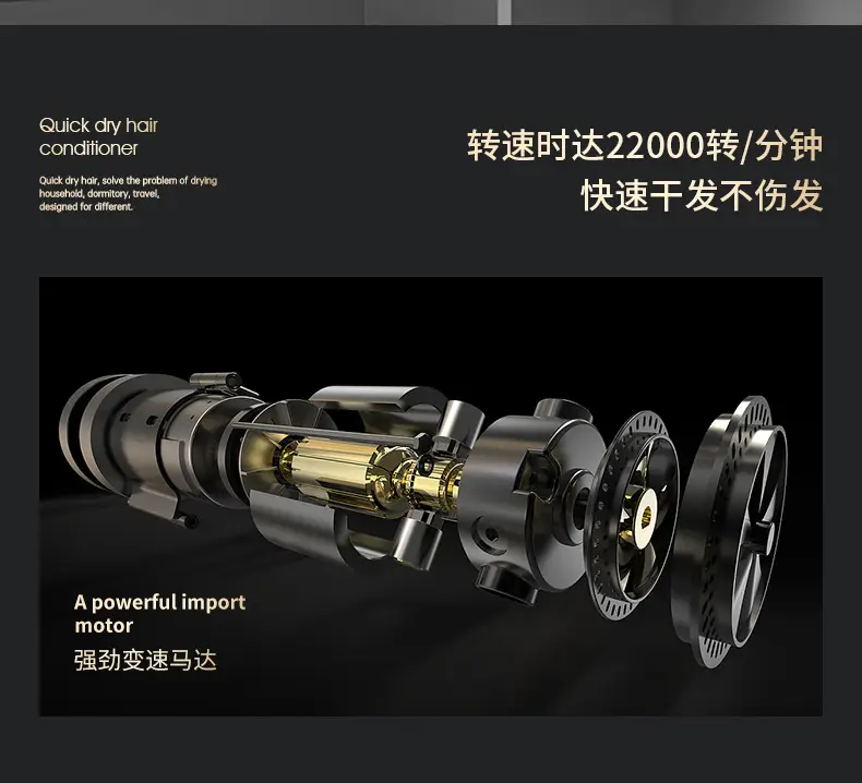 Wall-Mounted Hair Dryer with Noise Reduction & Strong Wind — feature 9
