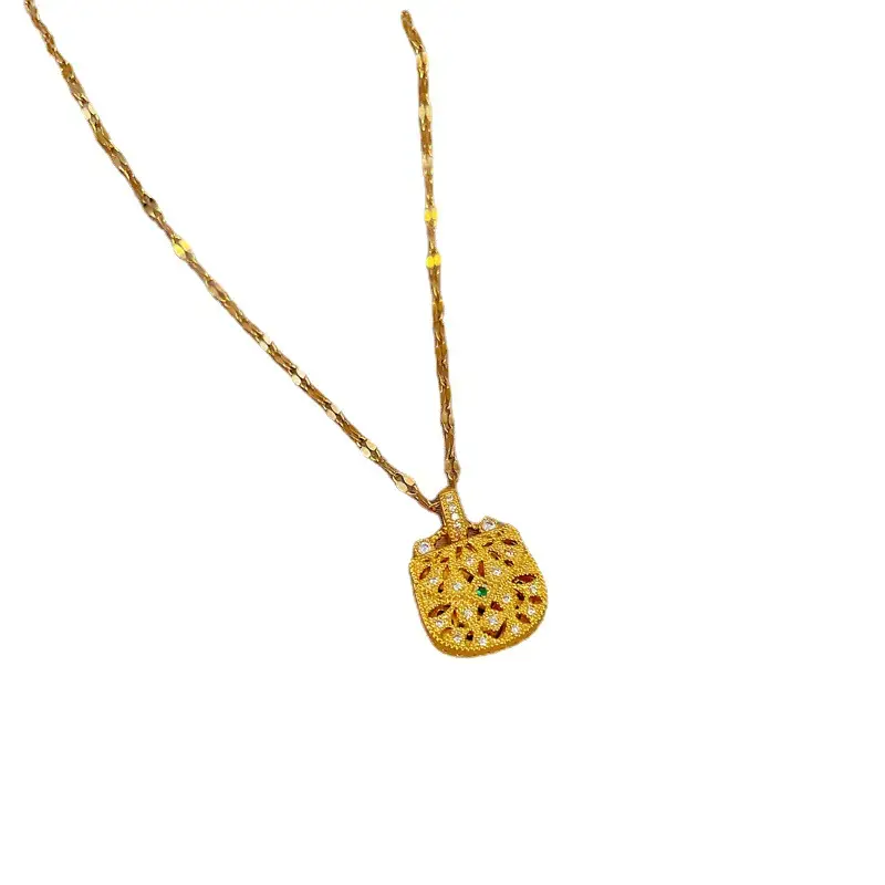 Titanium Necklace with Pink Crystal Pendant for Women - Image 60