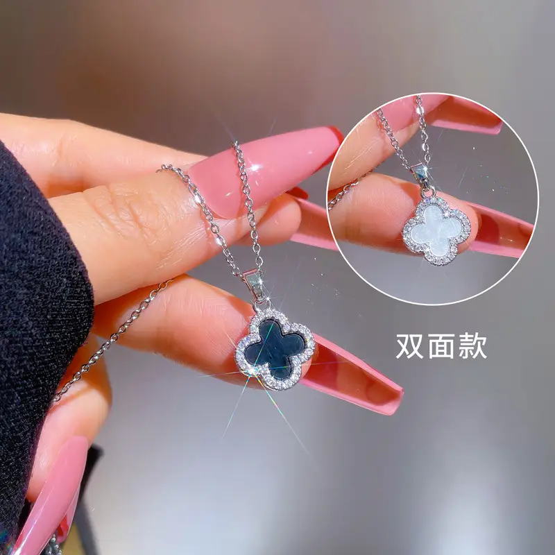 Titanium Necklace with Pink Crystal Pendant for Women - Image 16