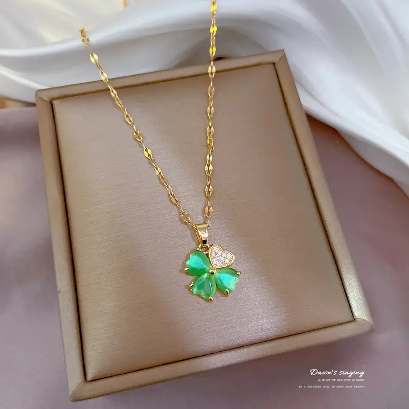 Titanium Necklace with Pink Crystal Pendant for Women - Image 19