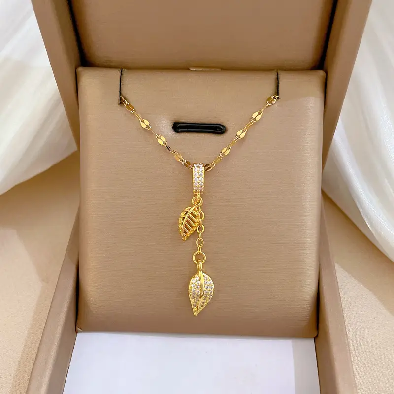 Titanium Necklace with Pink Crystal Pendant for Women - Image 21