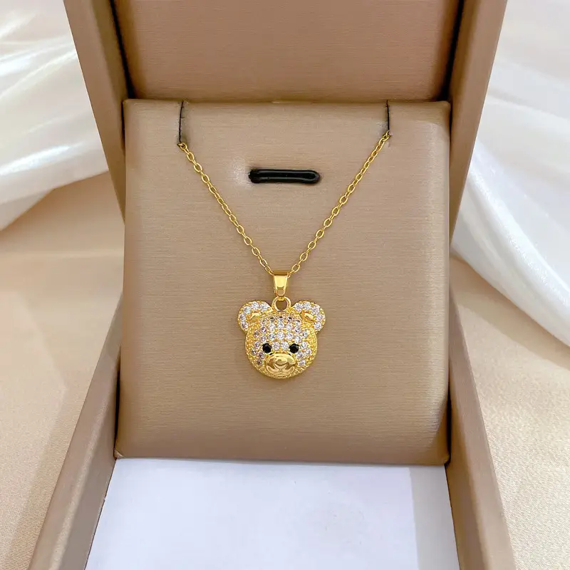 Titanium Necklace with Pink Crystal Pendant for Women - Image 55